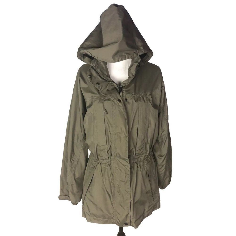 Eddie Bauer Full Zip Hooded Lightweight Jacket Women's Size S Green